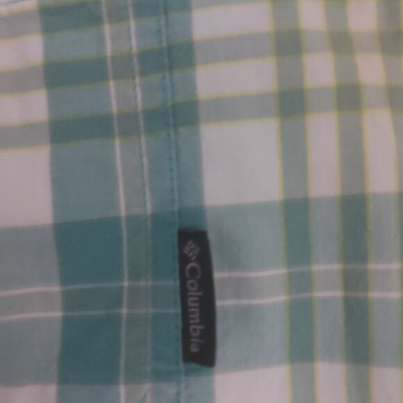 Columbia Plaid Short Sleeve Button Up Shirt L Academia Minimalist Grandpacore - Picture 7 of 9